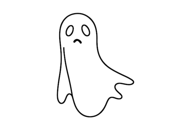 Dibujo continuo de una línea fantasma de la ilustración vectorial