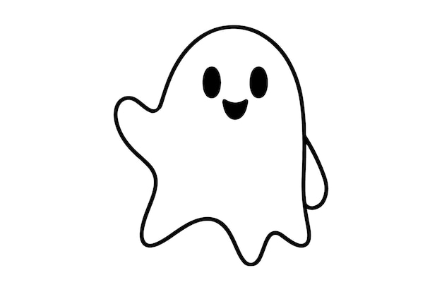 Dibujo continuo de una línea fantasma de la ilustración vectorial