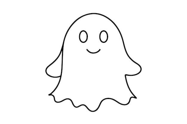 Dibujo continuo de una línea fantasma de la ilustración vectorial