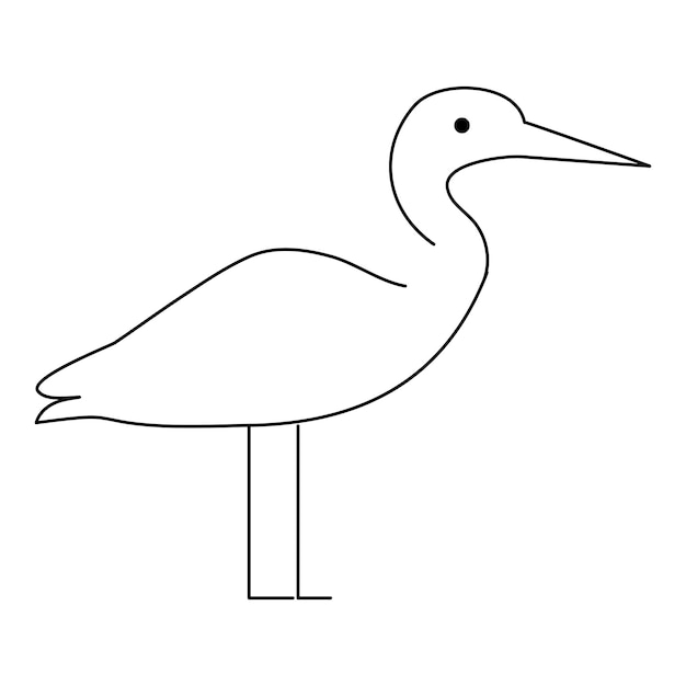 Dibujo continuo de una línea de flamenco de una ilustración vectorial del contorno de un pájaro