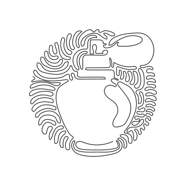 Dibujo continuo de una línea frascos de perfume Iconos de cosméticos Estilo de fondo de círculo plano de perfume