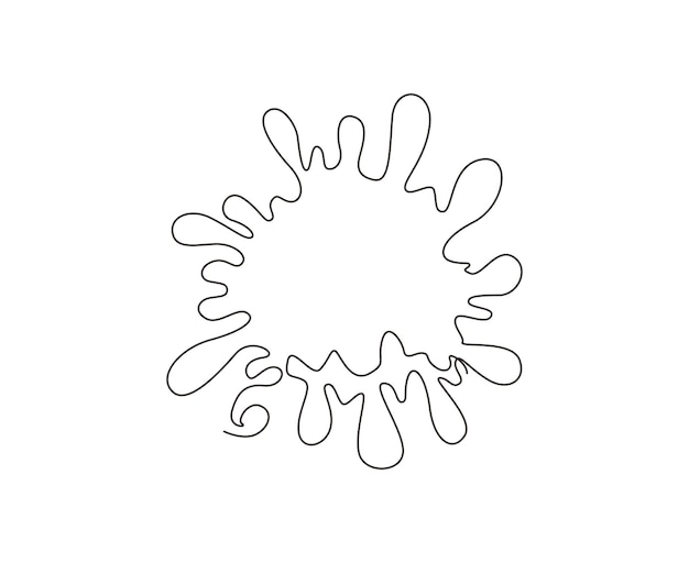 Un dibujo continuo de una línea gotea agua que fluye Blob y splash blot vector de diseño líquido.