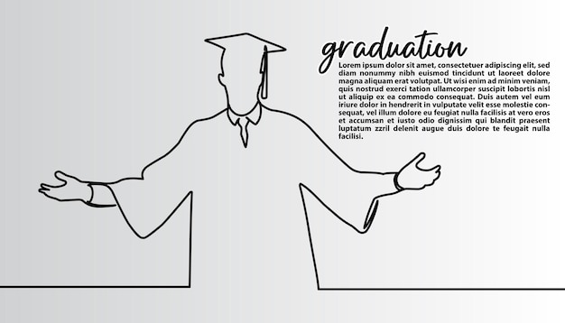 Dibujo continuo de una línea de Graduado