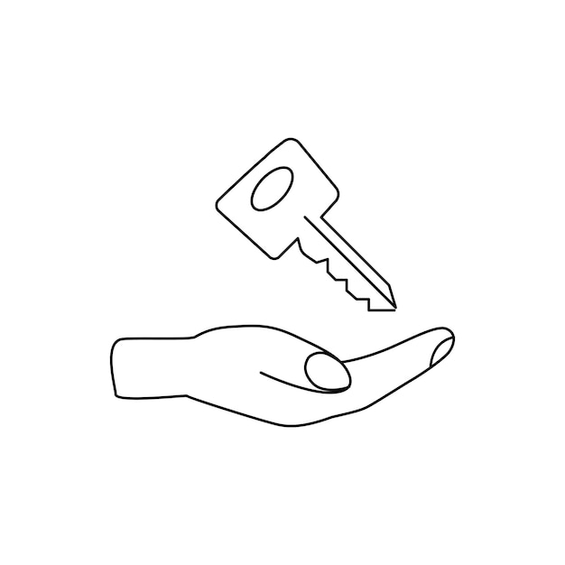 dibujo continuo de una línea de gran ilustración de vector de clave pro vector