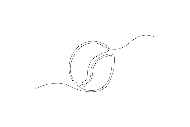 Dibujo continuo de una línea de granos de café tostados Concepto del día internacional del café Ilustración gráfica vectorial de diseño de dibujo de una sola línea