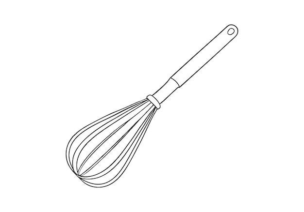 Dibujo continuo de una línea de una herramienta de cocina minimalista