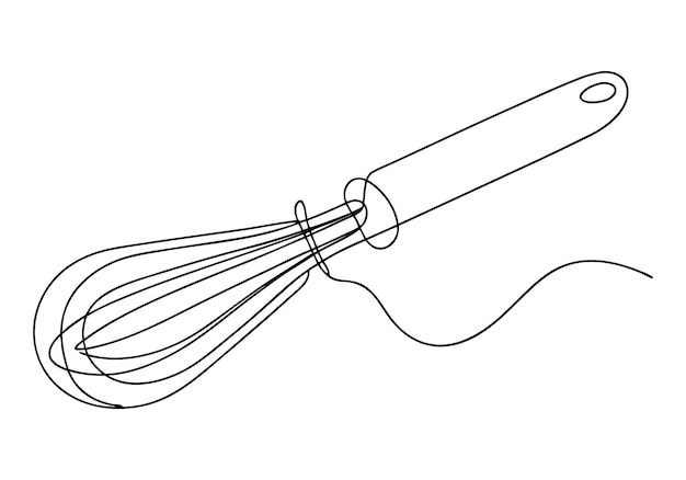 Dibujo continuo de una línea de una herramienta de cocina minimalista
