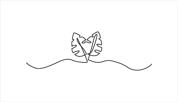 dibujo continuo de una línea de la hoja de monsetra