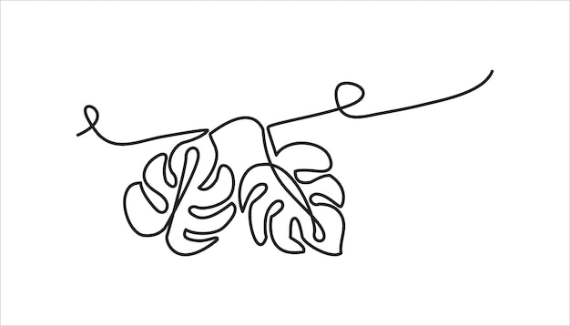 dibujo continuo de una línea de la hoja de monsetra