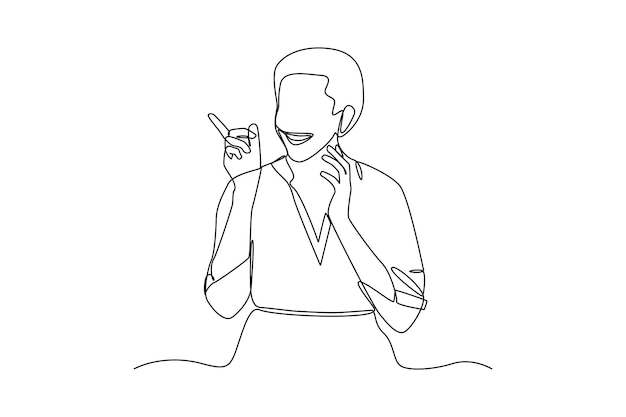 Dibujo continuo de una línea hombre riendo felizmente Concepto del día mundial de la risa Ilustración gráfica vectorial de diseño de dibujo de una sola línea