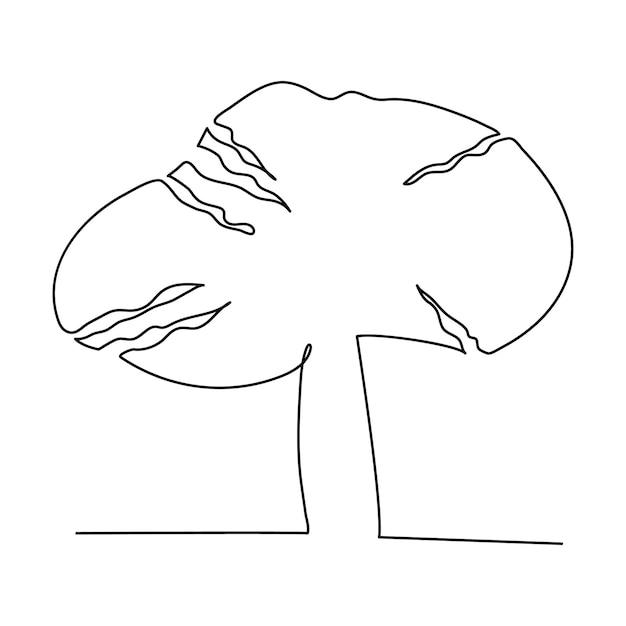 Dibujo continuo de una línea de hongo Ilustración vectorial