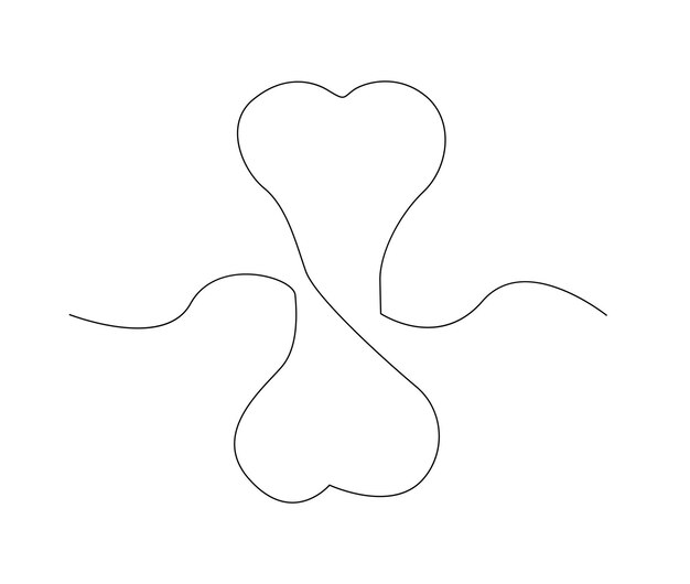 Dibujo continuo de una línea de hueso simple ilustración de vector de arte de línea de hueso humano Juguete de hueso para perro Trazo editable