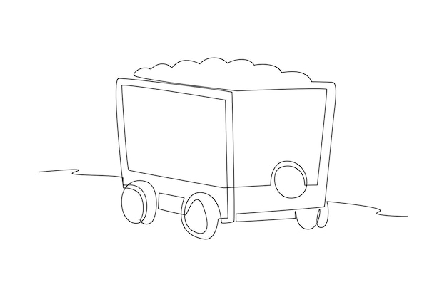 Dibujo continuo de una línea Icono isométrico de la industria minera Concepto de equipo de minería Vector de Doodle