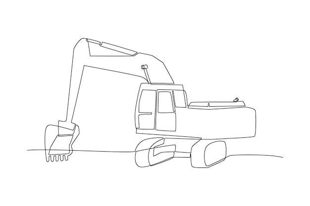 Dibujo continuo de una línea Icono isométrico de la industria minera Concepto de equipo de minería Vector de Doodle