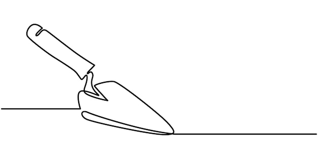 Dibujo continuo de una línea del ícono de la paleta en silueta sobre un fondo blanco estilizado lineal