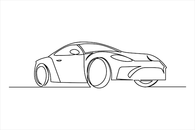 dibujo continuo de una línea del icono vectorial de automóviles Una línea del icon vectorial del fondo del icono del icono de alquiler de automóviles