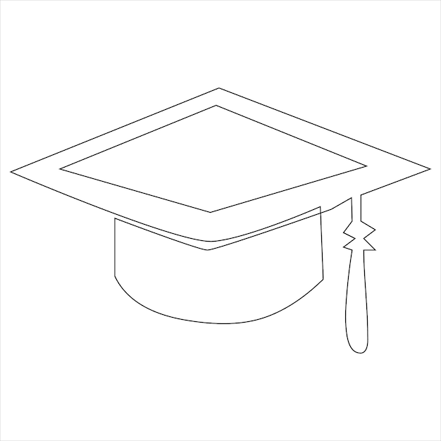 Dibujo continuo de una línea de ilustración de vector de dibujo de arte lineal de gorra de sombrero