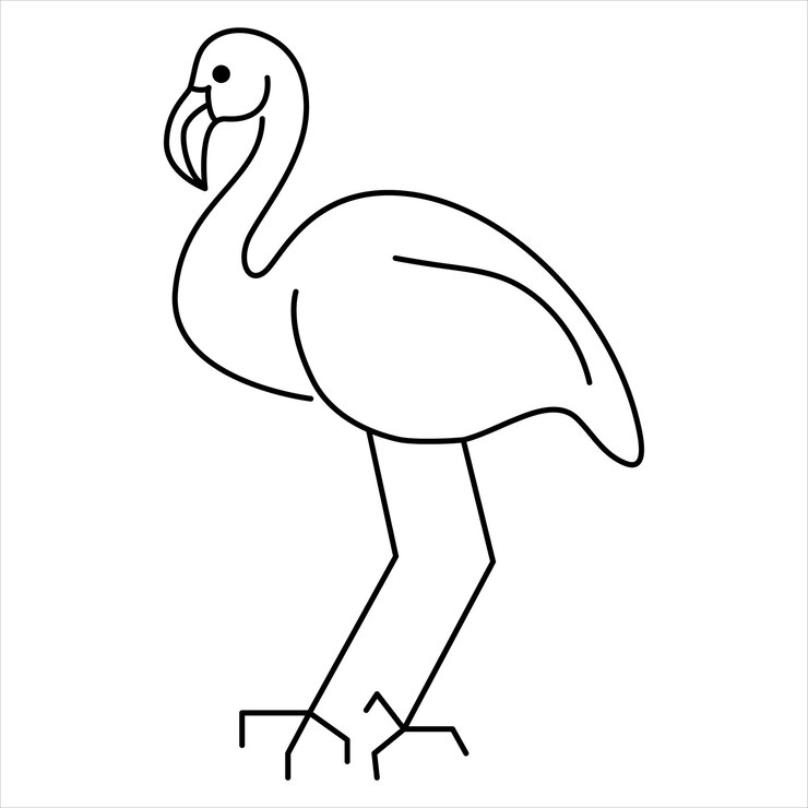 Vector dibujo continuo de una línea de ilustración de vector de pájaro garza