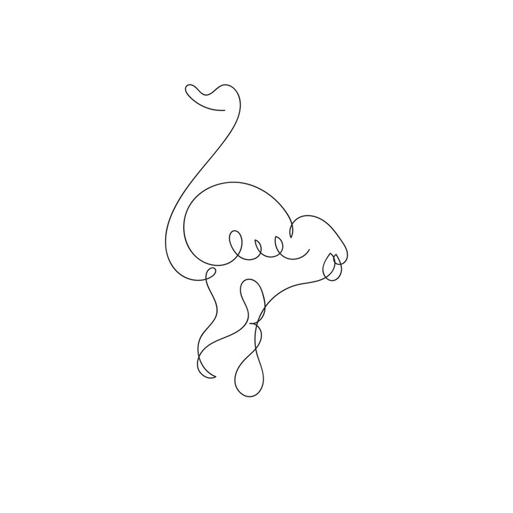 Vector dibujo continuo de una línea de la ilustración vectorial de la ave garza