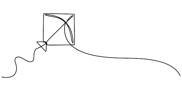 Dibujo continuo de una línea de ilustración vectorial de contorno Una línea continua de cometa