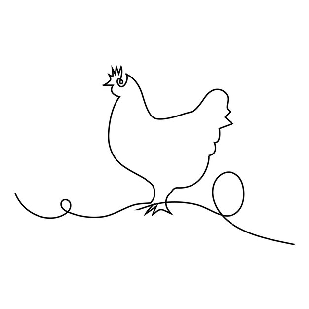 Dibujo continuo de una línea de la ilustración vectorial del contorno