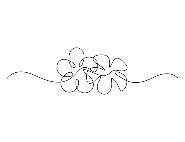 Dibujo continuo de una línea de la ilustración vectorial de la flor de Plumeria