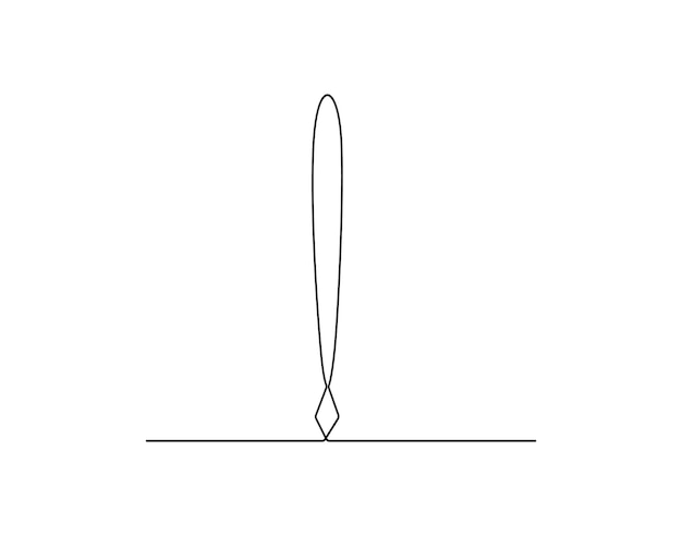 Dibujo continuo de una línea de la ilustración vectorial del signo de exclamación