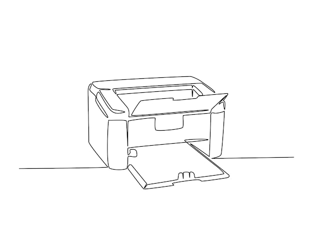 Dibujo continuo de una línea de una impresora de inyección de tinta multifuncional