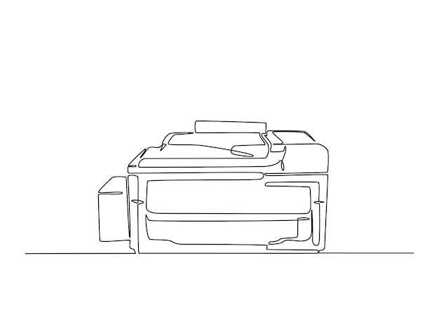 Dibujo continuo de una línea de una impresora de inyección de tinta multifuncional