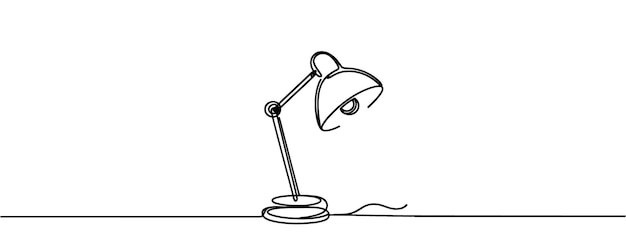dibujo continuo de una línea de lámpara de mesa para el hogar ilustración gráfica vectorial lámpara de tabla con una línea