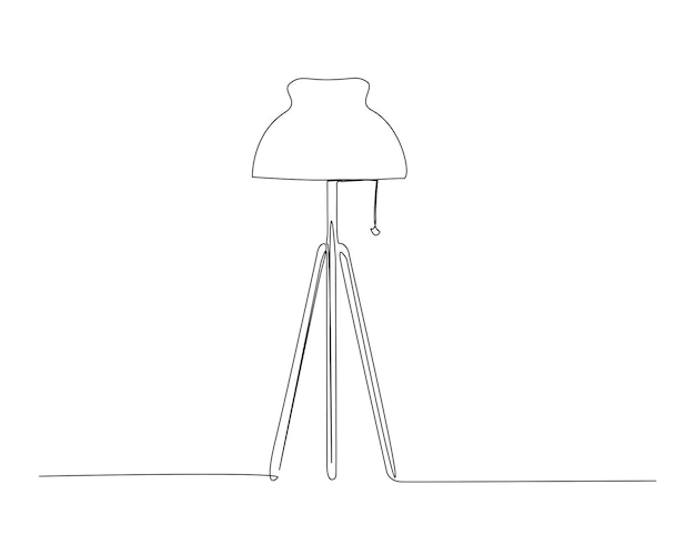 Dibujo continuo de una línea de la lámpara de piso