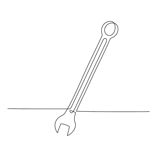 Dibujo continuo de una línea de la llave Ilustración vectorial