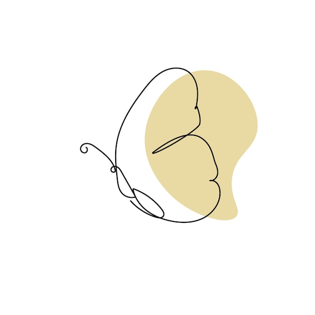 Dibujo continuo de una línea de mariposa