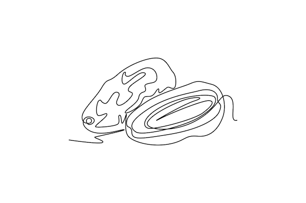 Dibujo continuo de una línea de un montón entero de dátiles de frutas orgánicas saludables para la identidad del logotipo del huerto Concepto de frutas de palma fresca para el icono del huerto Dibujo de línea única Ilustración gráfica vectorial de diseño