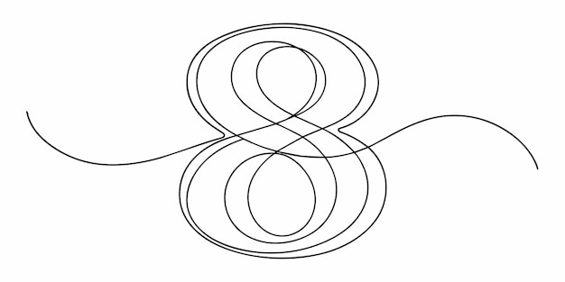 Dibujo continuo de una línea número 8