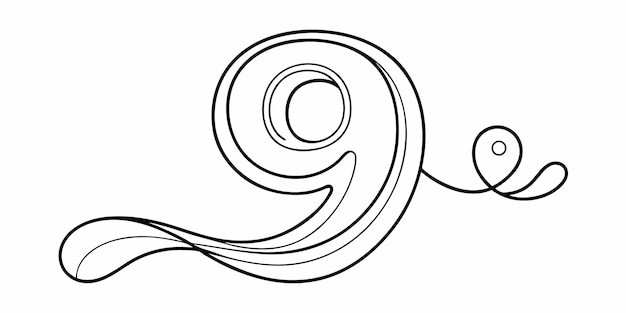 Dibujo continuo de una línea número 9