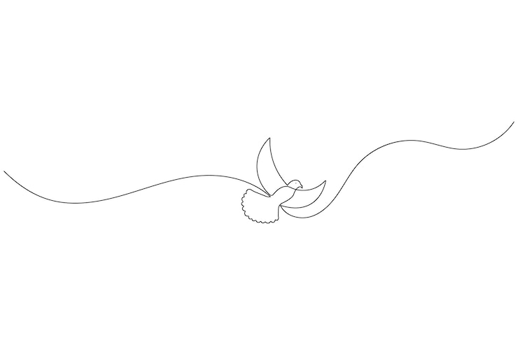 Vector dibujo continuo de una línea de pájaro e ilustración vectorial de contorno aislado de estilo minimalista