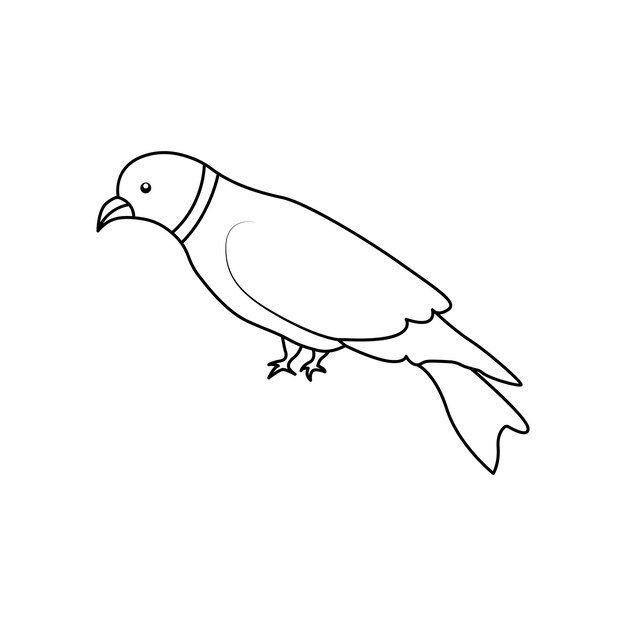 Dibujo continuo de una línea de pájaro paloma Pareja hermosas palomas pájaro símbolo del amor
