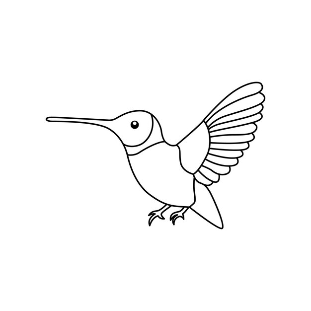 Dibujo continuo de una línea de pájaro volador pájaro minimalista