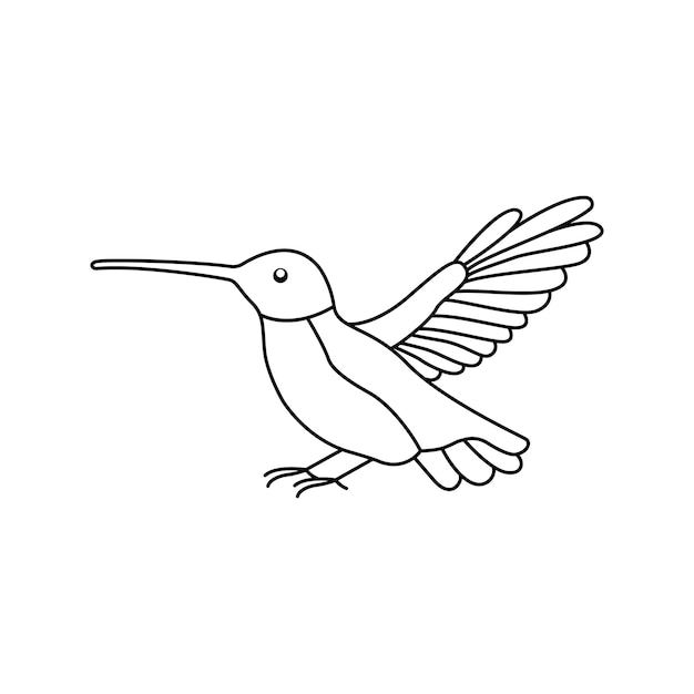 Dibujo continuo de una línea de pájaro volador pájaro minimalista