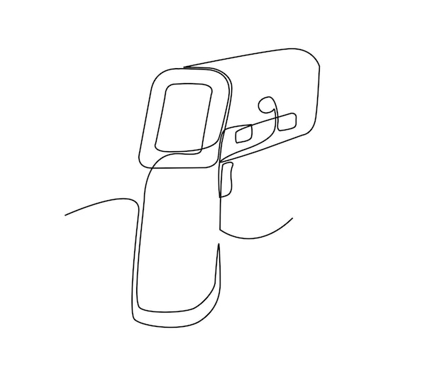 Dibujo continuo de una línea de pistola de termómetro Ilustración simple de ilustración de vector de arte de línea de pistola de termómetro digital
