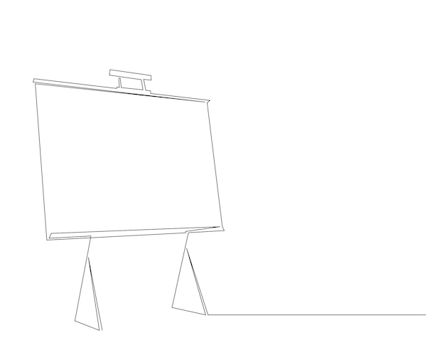 Dibujo continuo de una línea de una pizarra de pie Ilustración de un dibujo de una línea en una pizarra