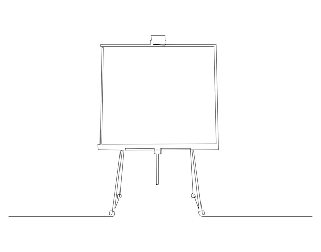 Dibujo continuo de una línea de una pizarra de pie Ilustración de un dibujo de una línea en una pizarra