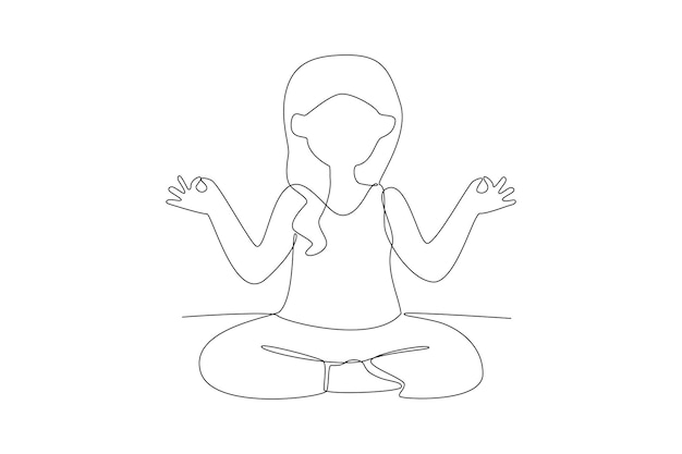 Dibujo continuo de una línea Psicología Concepto del día mundial de la salud mental Doodle ilustración vectorial