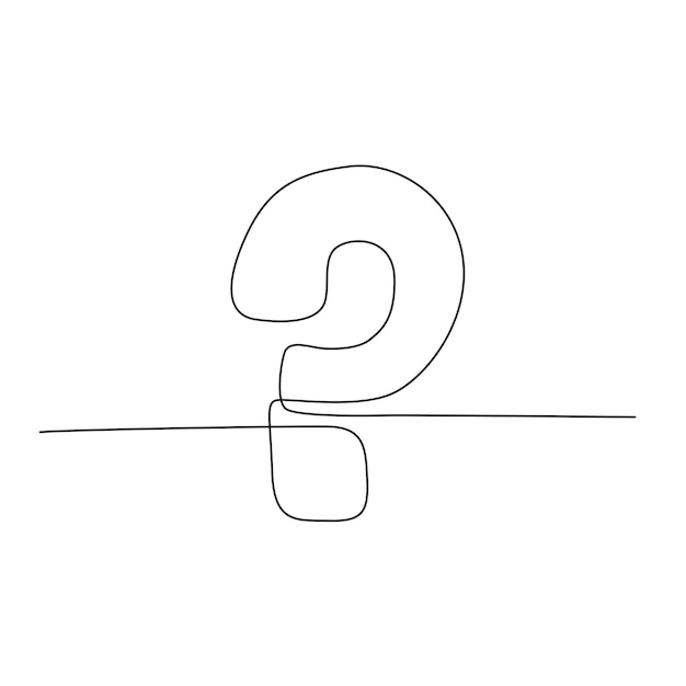 Dibujo continuo de una línea de un signo de interrogación en estilo minimalista Ilustración vectorial xA