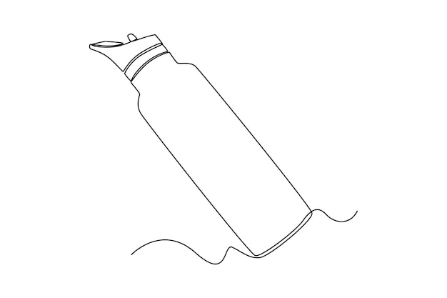 Dibujo continuo de una línea termo botella de agua Concepto de electrodomésticos de cocina Ilustración gráfica vectorial de diseño de dibujo de una sola línea