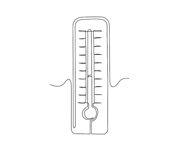 Dibujo continuo de una línea de termómetro ilustración simple de ilustración de vector de arte de línea de termómetro digital