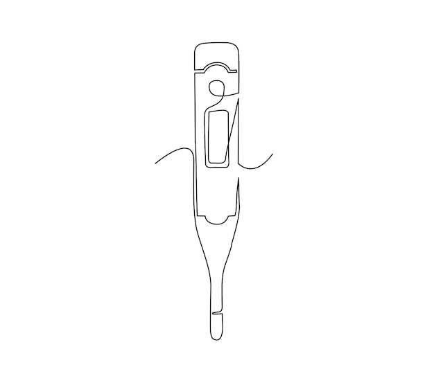 Dibujo continuo de una línea de termómetro Ilustración simple de ilustración de vector de arte de línea de termómetro digital