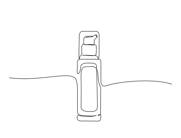 Dibujo continuo de una línea del tubo de loción cosmética