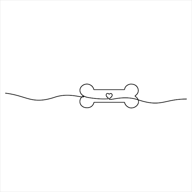 Dibujo continuo de línea única de hueso ilustración vectorial de línea artística de hueso humano simple